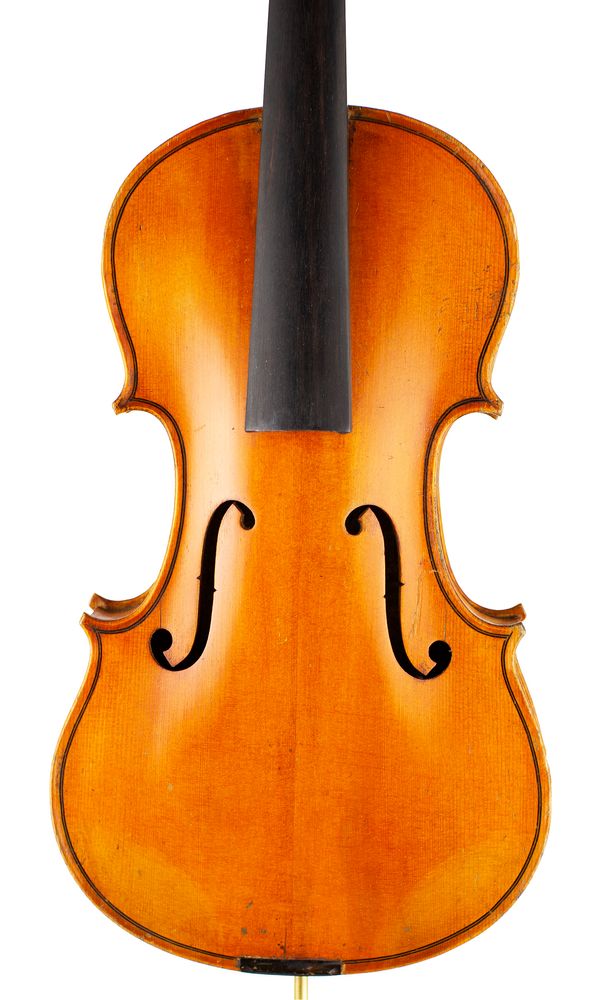 A three-quarter size violin, unlabelled