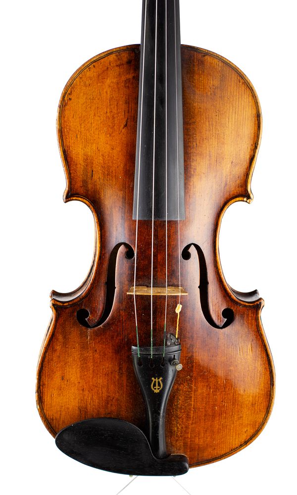 A violin, labelled Camillo Camilli