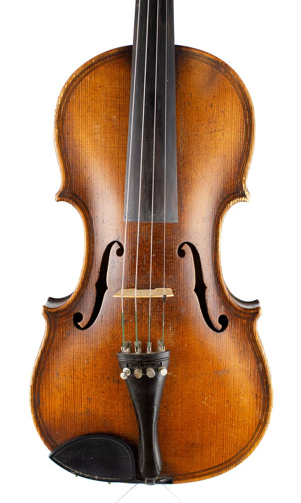 A violin, labelled Giovan Paolo Maggini