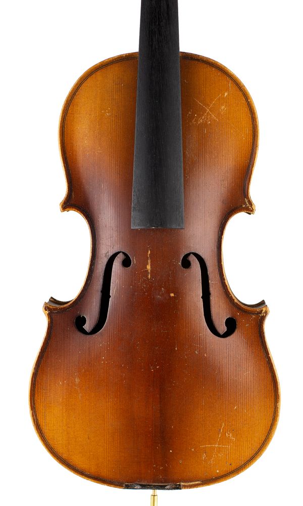 A three-quarter sized violin, labelled Antonius Stradivarius