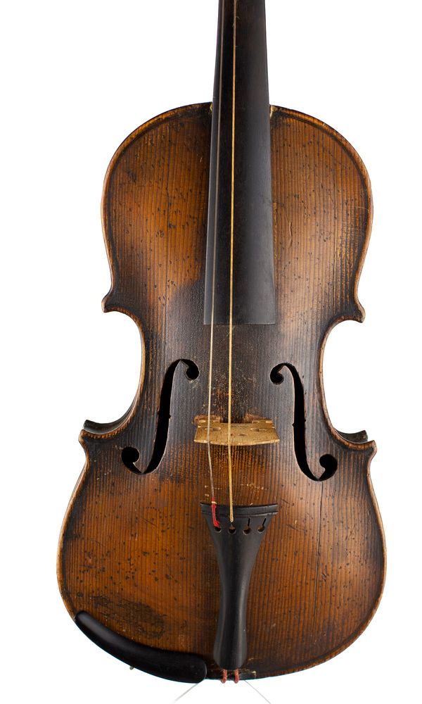 A three-quarter size violin, unlabelled