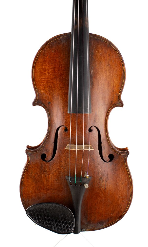 A violin, labelled Norman Boothroyd