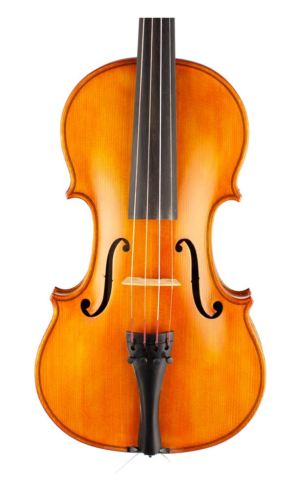 A violin, labelled Martin Swan Violins