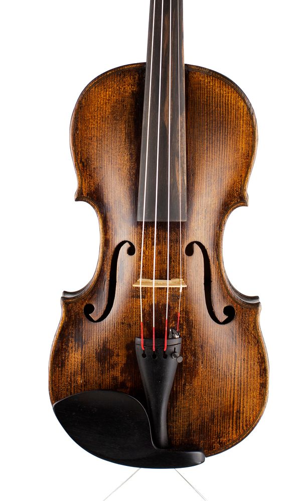 A violin, labelled Joseph Kloz