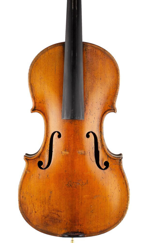 A violin, labelled Antonius Stradiuarius