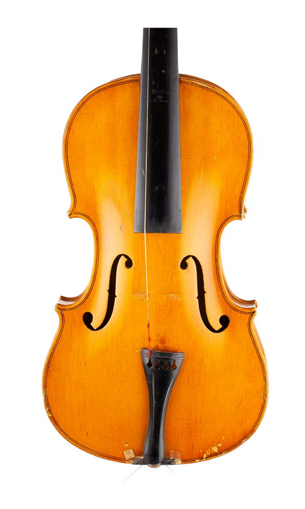 A three-quarter size violin, unlabelled