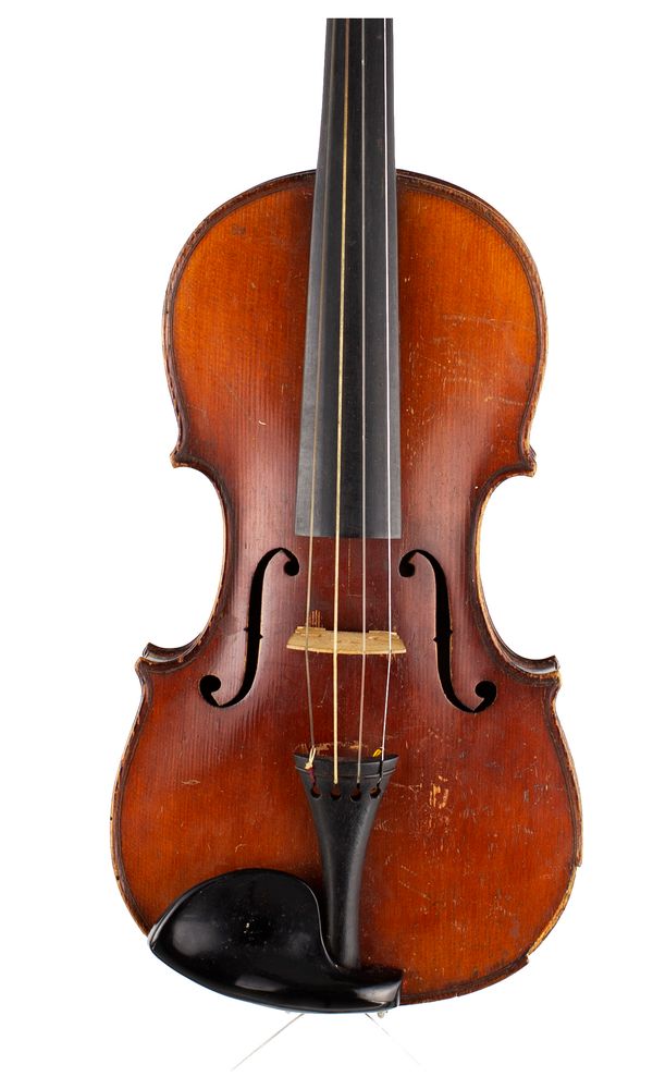 A three-quarter size violin, unlabelled