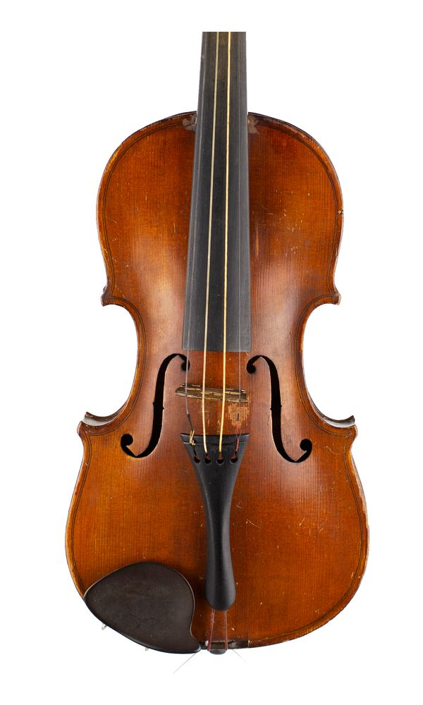 A three-quarter size violin, unlabelled