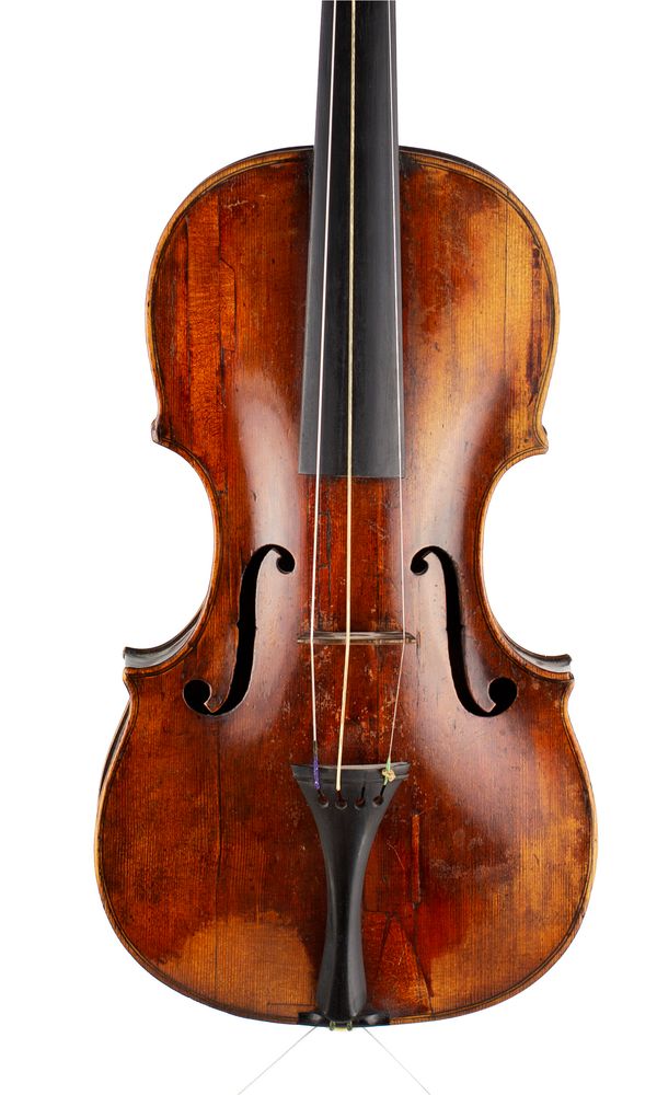 A violin, labelled Christoph Leissmiller