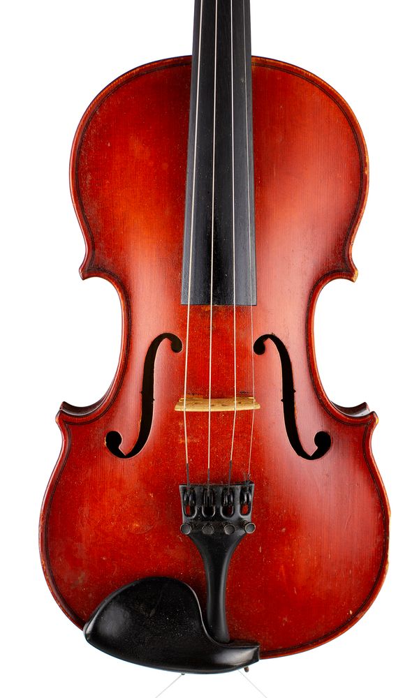 A violin, labelled Ernst Heinrich Roth