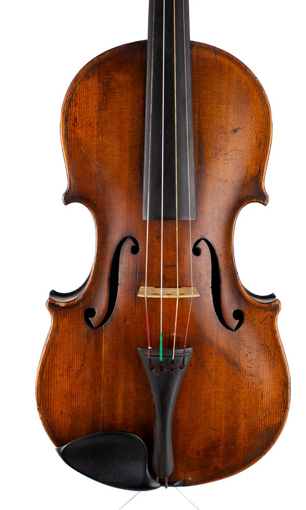 A violin, labelled Jacobus Stainer