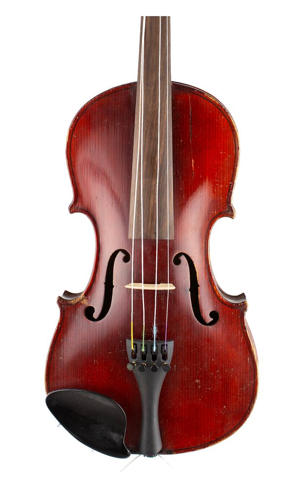 A three-quarter violin, labelled The Maidstone