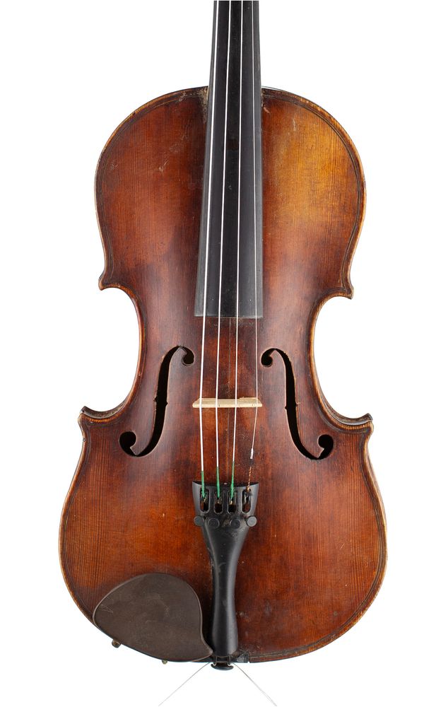 A violin, labelled Carlo Ferdinando Landolfi