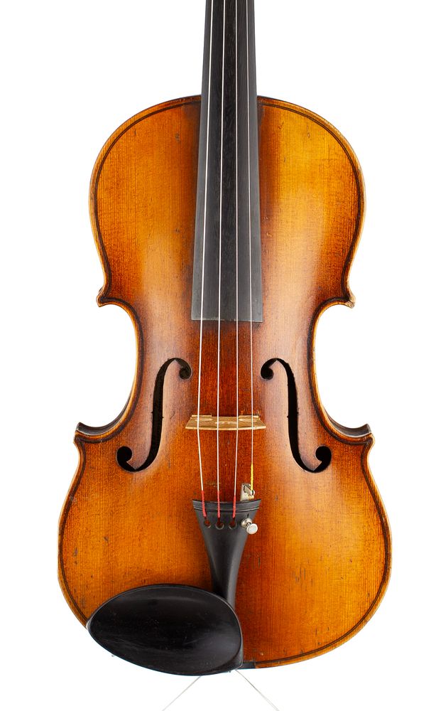 A violin, labelled Ernst Heinrich Roth