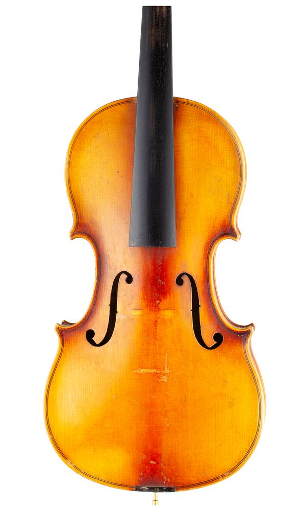 A three-quarter sized violin, labelled Antonius Stradivarius