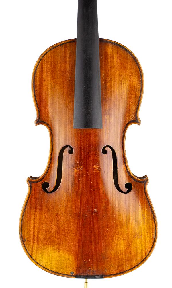 A violin, labelled Antonius Stradiuarius