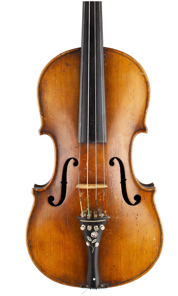 A violin, labelled Laurentius Storioni