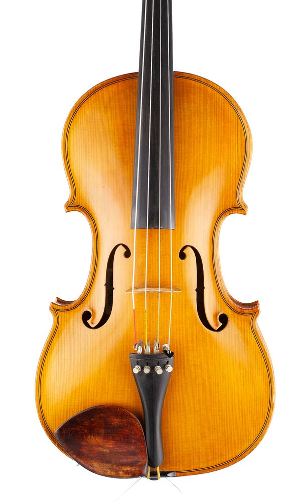 A viola, labelled Faroque Dumitru [?]