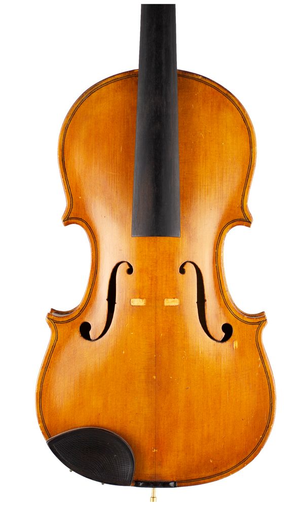 A violin, labelled B. E. Hood