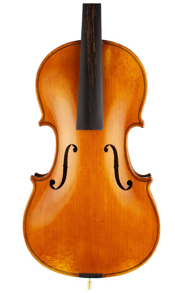 A violin, labelled Georges Cone
