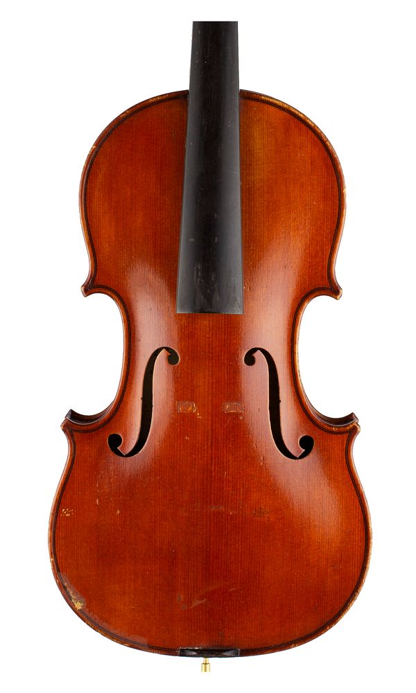 A violin, labelled Emile Boulangeot