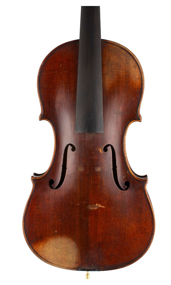 A violin, labelled Aurelio Gonzales