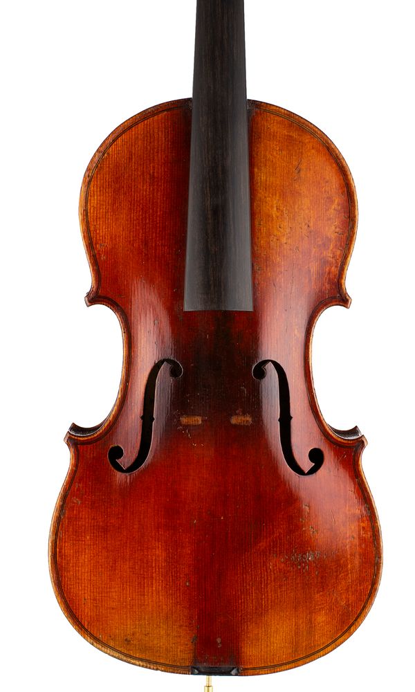 A violin, labelled F. Barbe