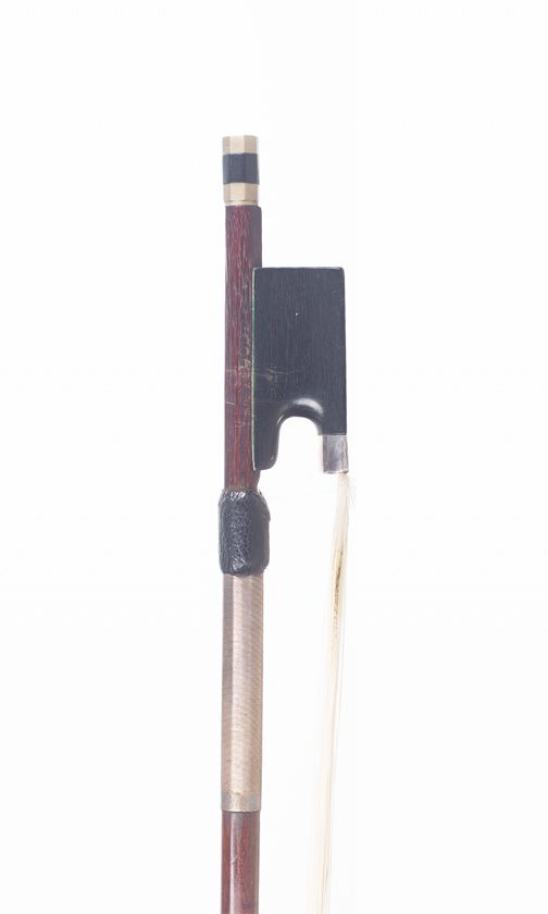 A silver-mounted violin bow, branded Dodd