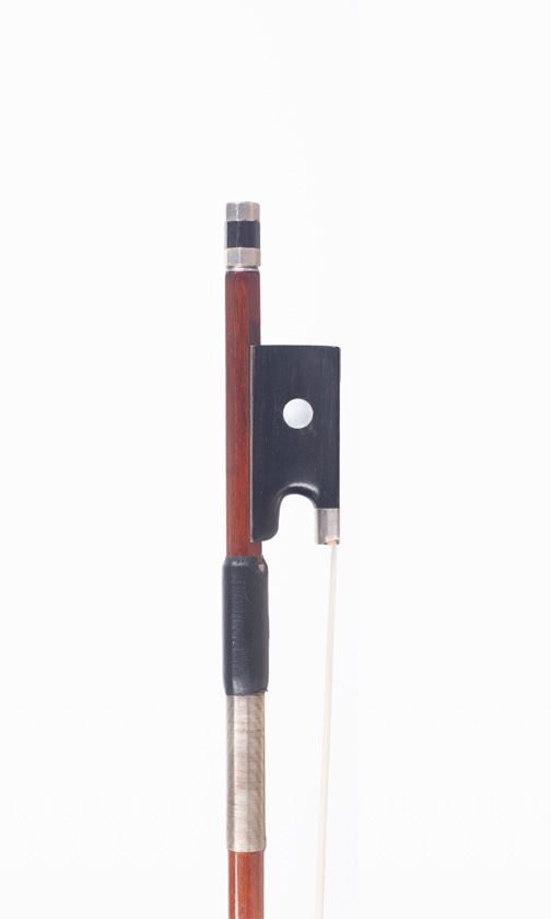 A silver-mounted violin bow, unbranded