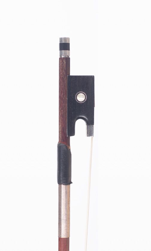 A silver-mounted violin bow, unbranded