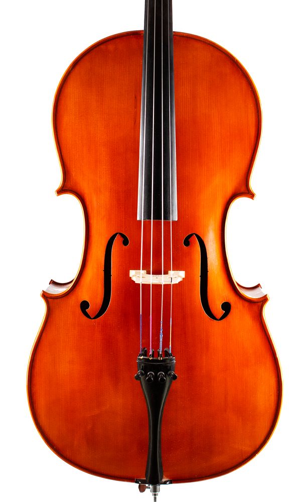 A cello, labelled Jan Stamitz