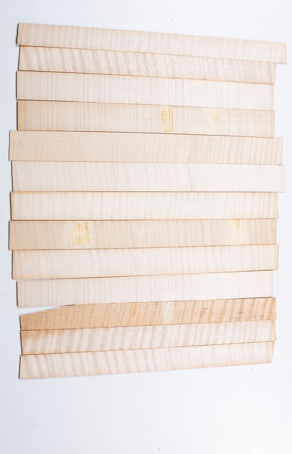 Thirteen violin ribs, maple