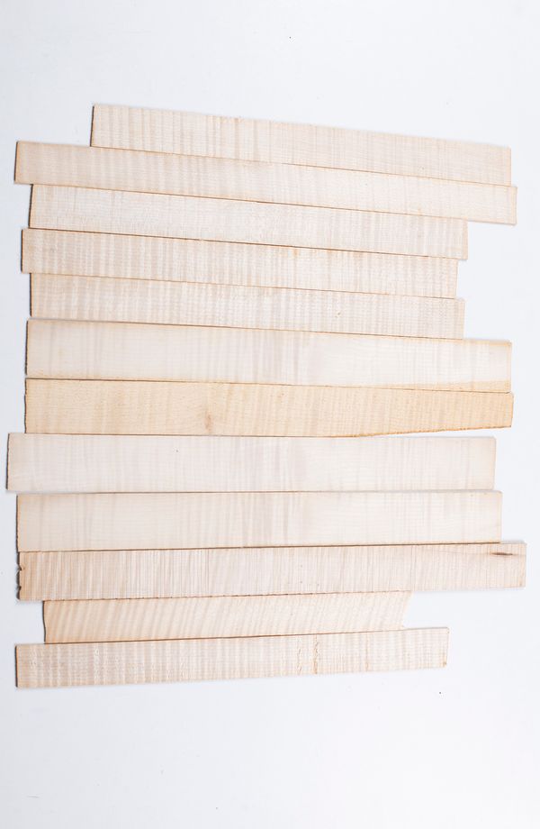 Twelve violin ribs, maple