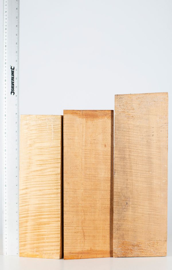 Three violin backs, maple