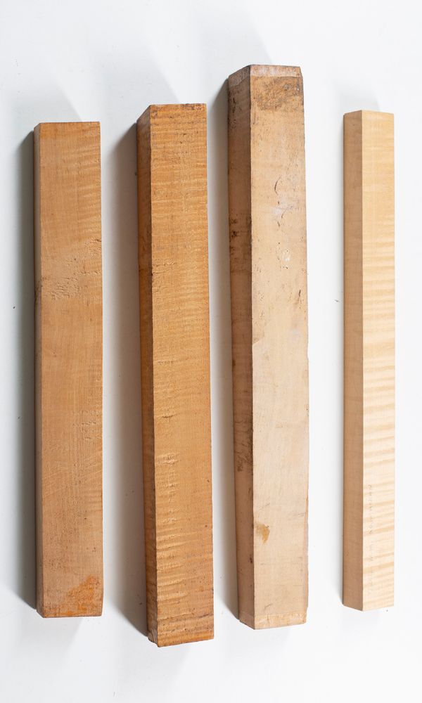 Four viola rib blocks, maple