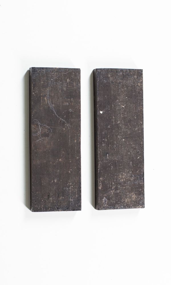 Two small ebony slabs