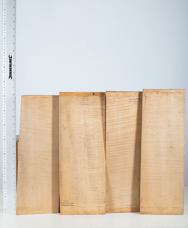 Four violin backs, maple