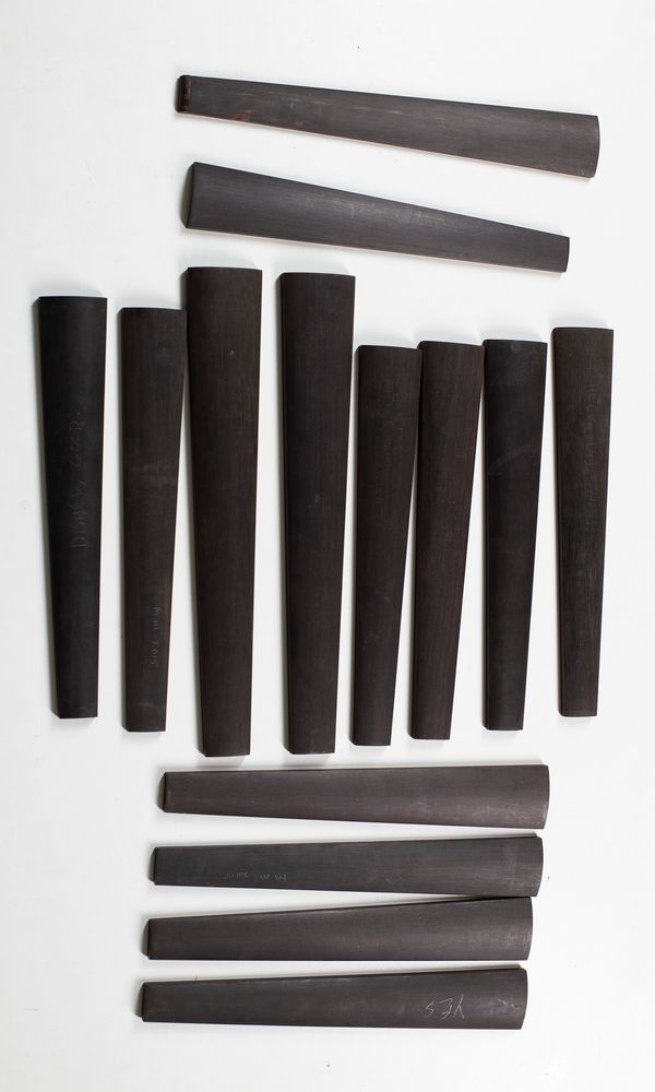 Fifteen violin and two viola fingerboards, ebony