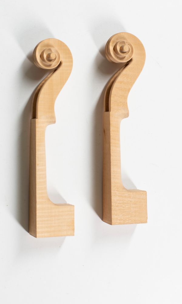 Two scroll heads, maple
