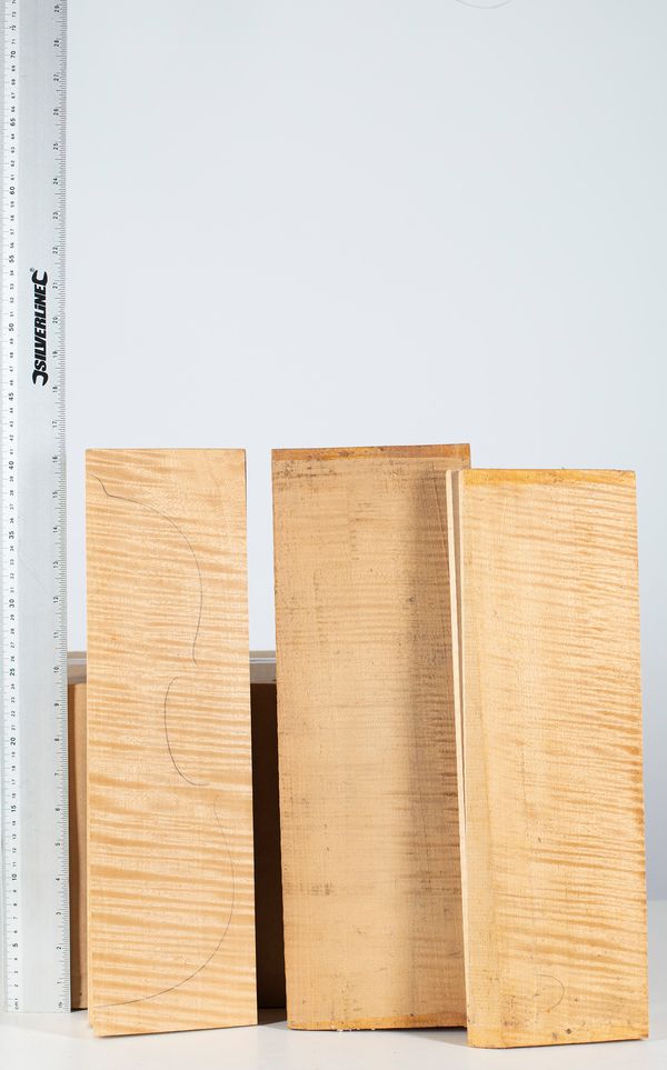 Four violin backs, maple