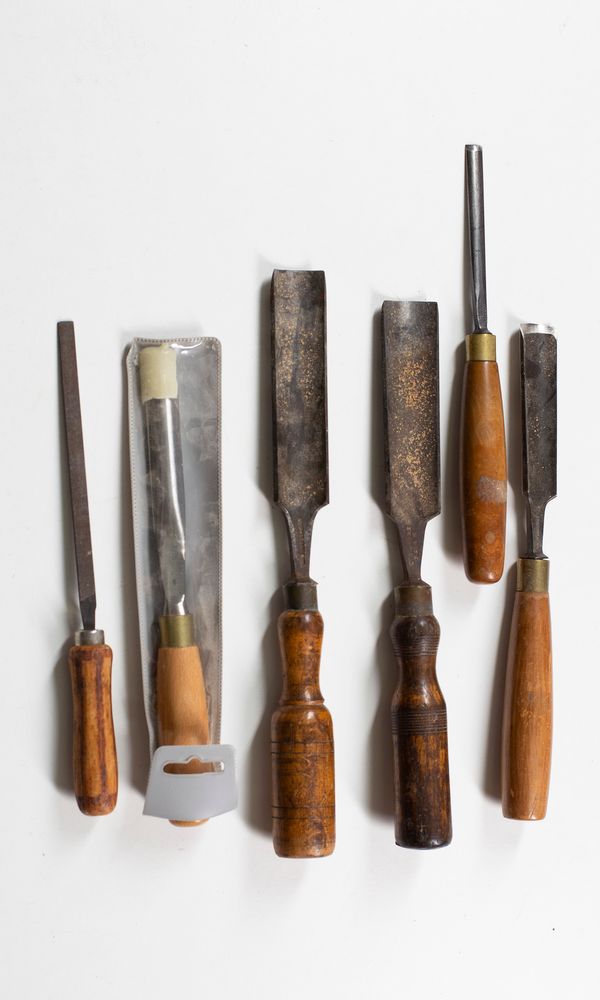 Five gouges and one file, various sizes