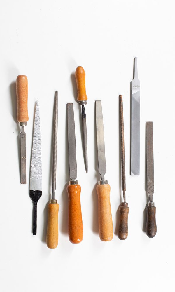 Eight files and one rasp, various sizes