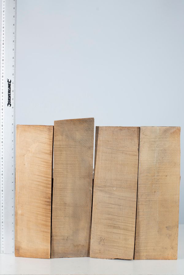 Four violin backs, maple