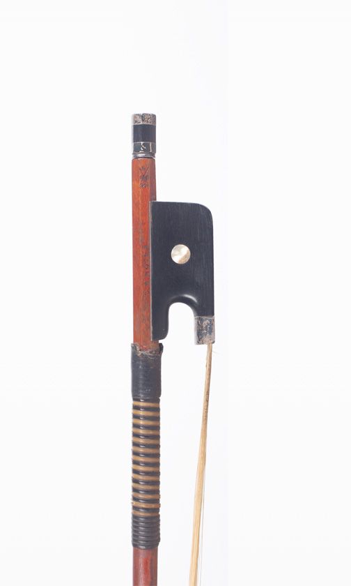 A silver-mounted cello bow, Workshop of Carl Adolf Hoyer, Markneukirchen