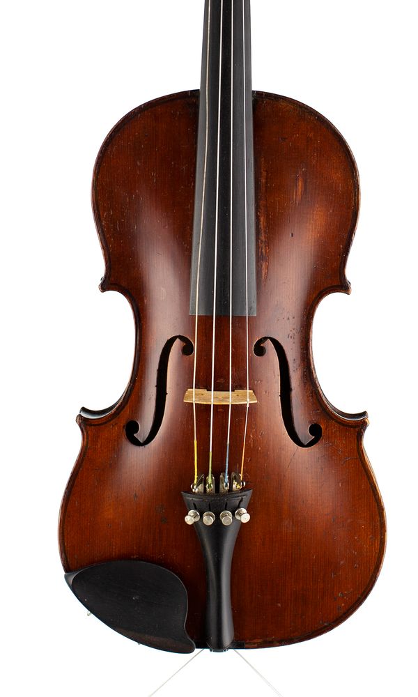 A violin, labelled C. F. Schuster