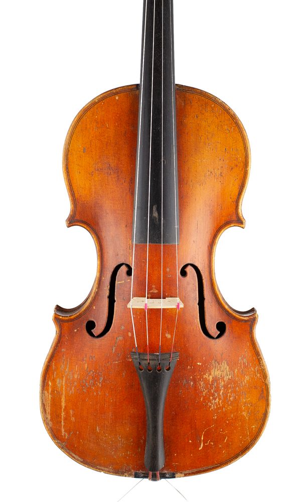 A violin, labelled W. A. Pfretzfchner