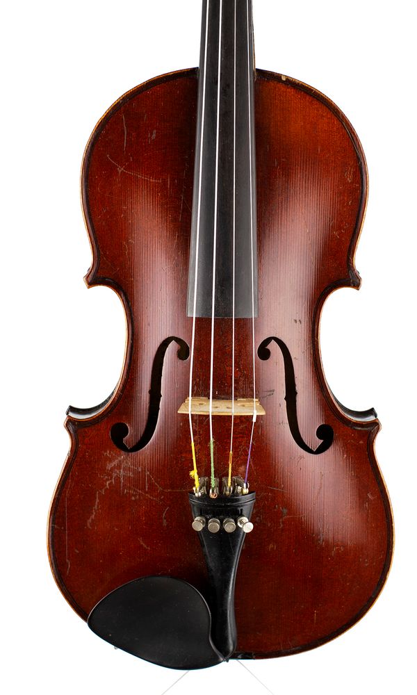 A three-quarter size violin, labelled Dulcis et Fortis