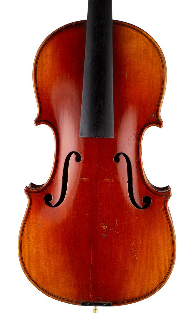 A violin, labelled H. Emile Blondelet