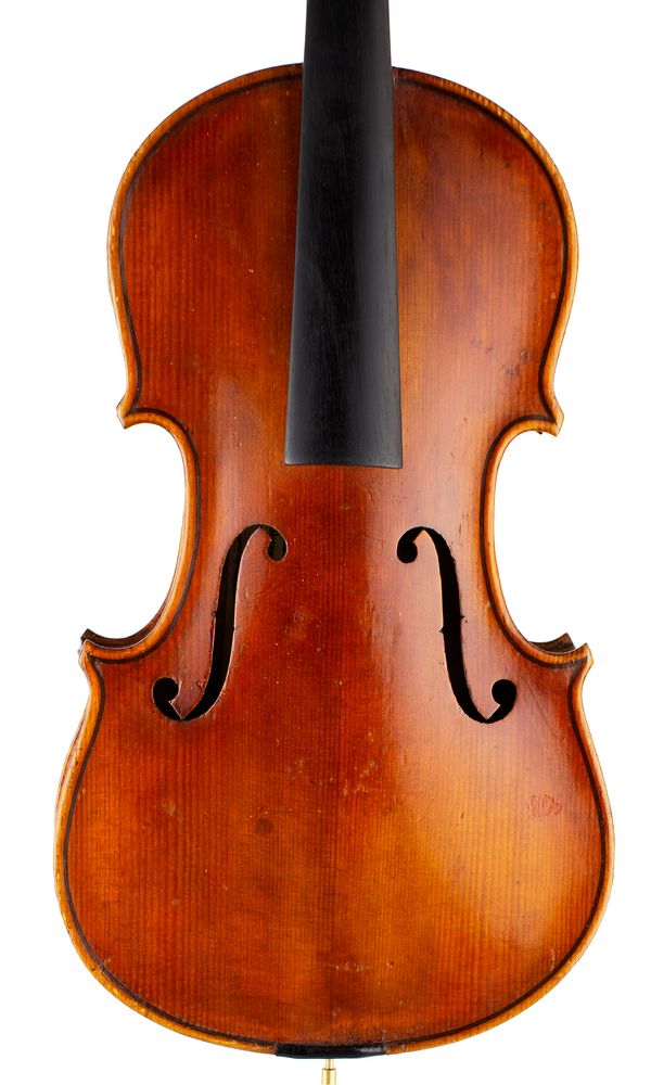 A violin, labelled Giuseppe Ornati