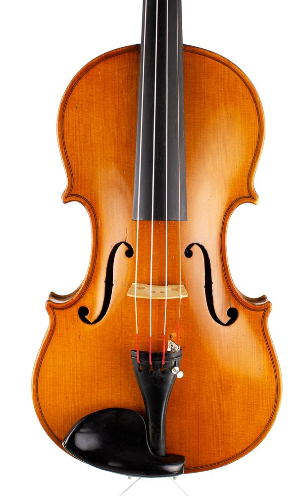 A violin, labelled Mario Aversiani